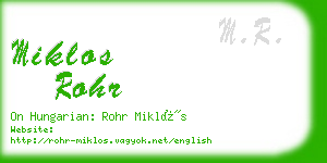 miklos rohr business card